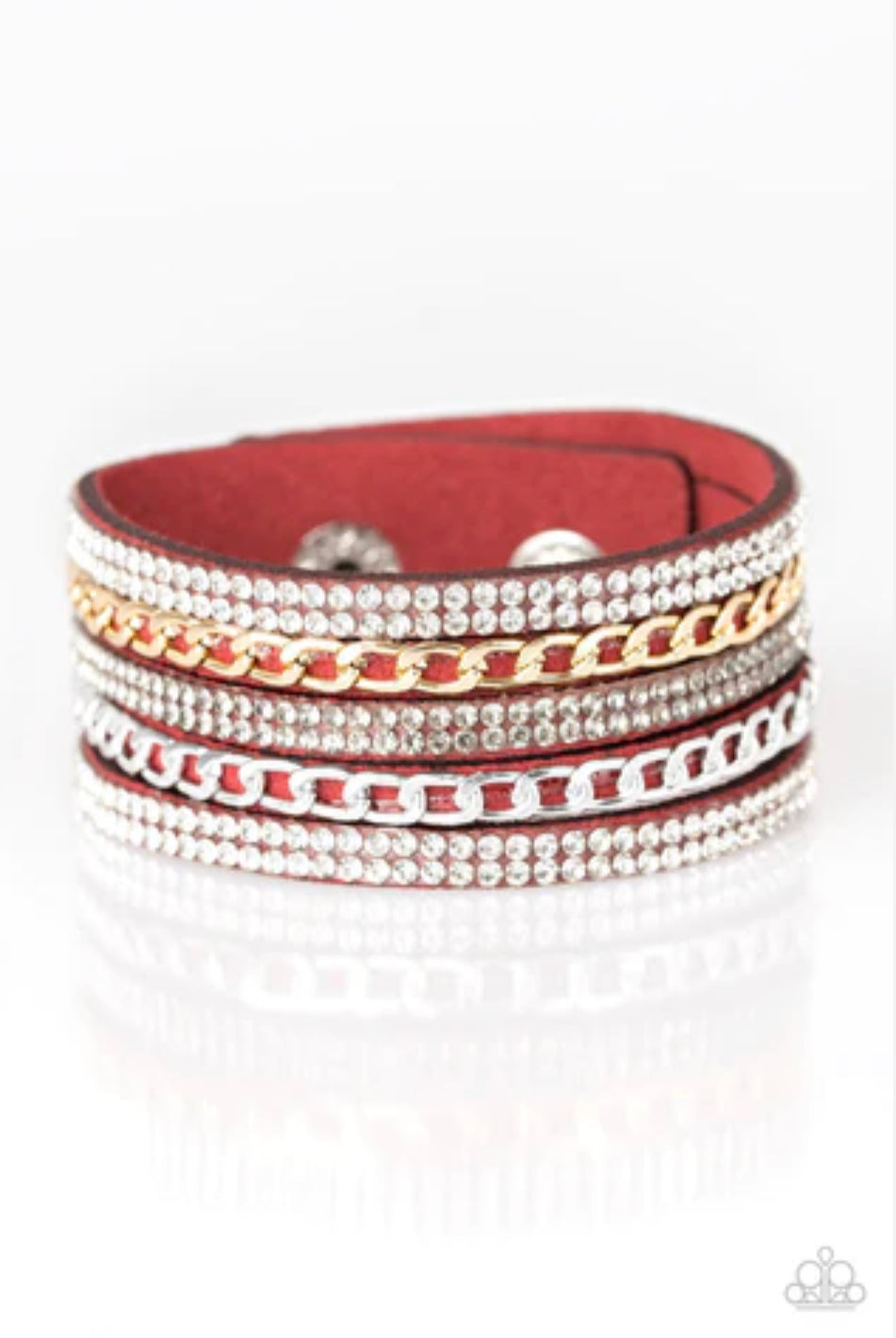 Fashion Fiend Red Urban Bracelet - Dazzling Diamonds 