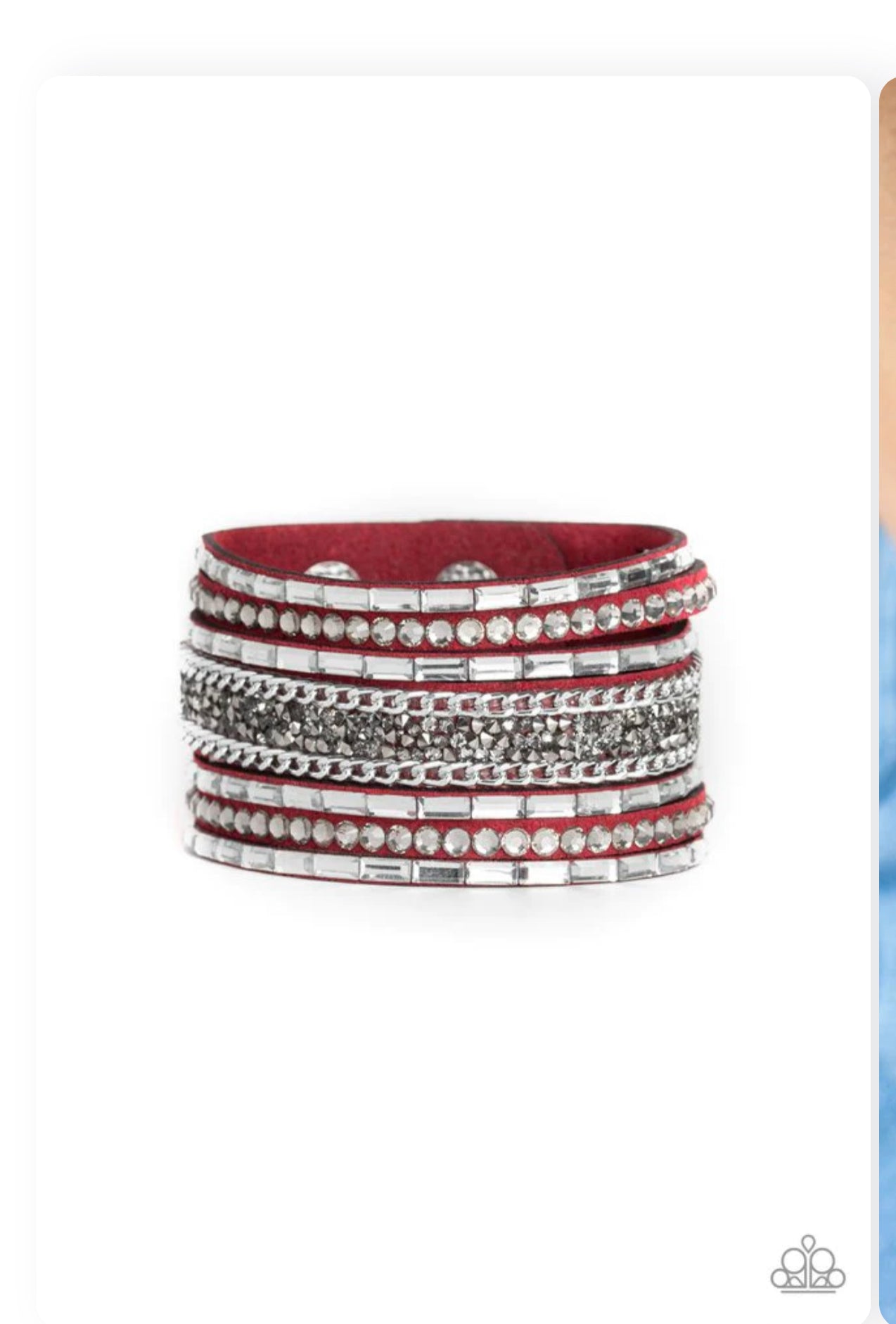 Rhinestone Rumble - Red ♥ Bracelet - Dazzling Diamonds 