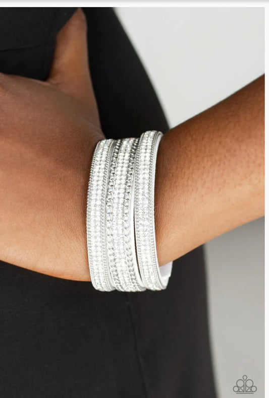 Dangerously Drama Queen - White Bracelet - Dazzling Diamonds 