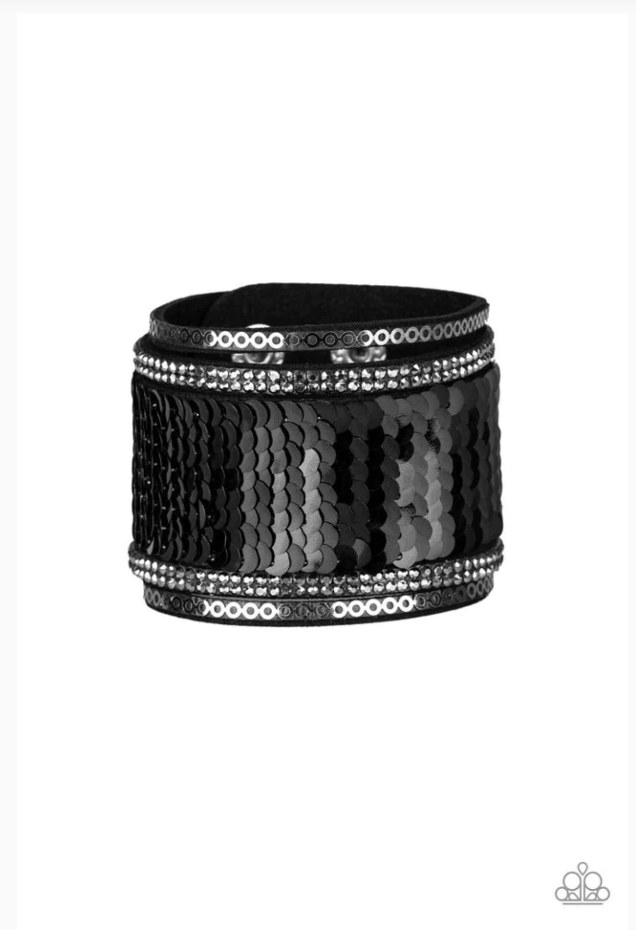 Heads Or MERMAID Tails - Black Bracelet - Dazzling Diamonds 