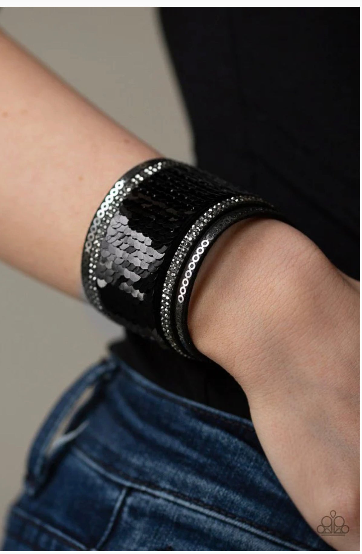 Heads Or MERMAID Tails - Black Bracelet - Dazzling Diamonds 