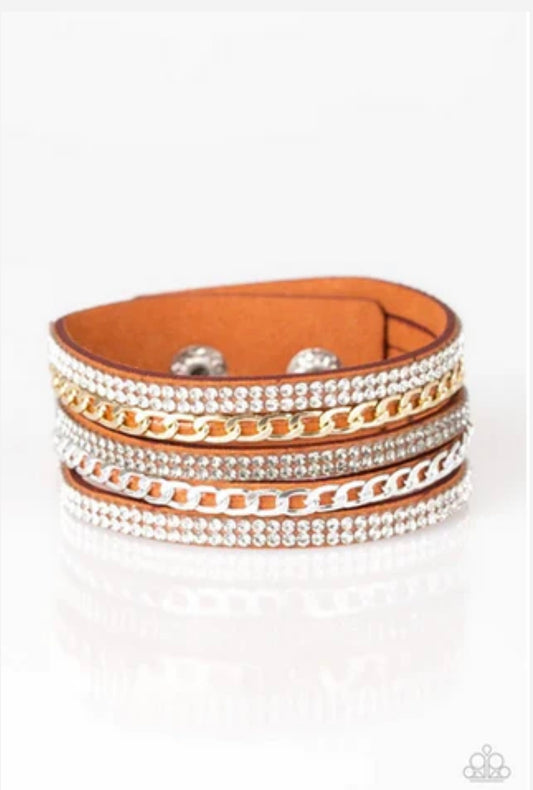 Fashion Fiend Orange Urban Bracelet - Dazzling Diamonds 