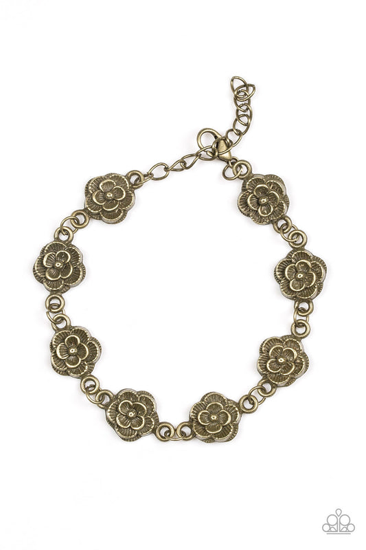 WILDFLOWER WONDERLAND BRASS BRACELET - Dazzling Diamonds 